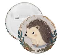 Cute Little Hedgehog Tinplate Badge Personalized Round Brooch Large Craft Button Suitable for Teachers, Nurses, Doctors, Staff, Party Gift Accessories, 12pcs, Plastic, plastics