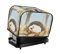 Cute little hedgehog Toaster Cover 2 Slice, Waterproof Bread Machine Covers with Pockets Universal Size Kitchen Small Appliance Cover with Handle, Dust and Fingerprint Protection