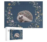 Cute Little Hedgehog Wooden Puzzles for Adults 300 PCS Unique Shape Puzzles Wall Art Home Decor for Puzzle Lovers, Family, Friend Creative Gift Toys