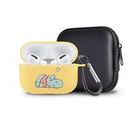 Cute Little Hippo Case Compatible with AirPods Pro 2 with Keychain, Cartoon Animal Design Soft TPU Cover for AirPods Pro 2nd Generation Charging Case Smooth Protective Shell for Girl Women（Yellow）