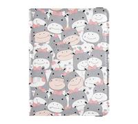 Cute Little Hippo Leather Passport Holder for Travel Large Capacity Money&Card Case for Men Trip Essentials