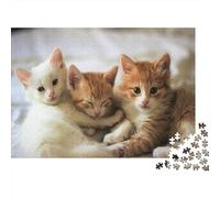 Cute Little Kitty 1000 Piece Adult Jigsaw Puzzles Cat Jigsaws Challenging Game Family Challenging Educational Games Home Decoration for Adults Gifts Ideas 1000pcs (75x50cm)