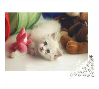 Cute Little Kitty 1000 Pieces Adult Jigsaw Puzzles Cat Festive Gifts Family Challenging Educational Games Home Decoration for Adults Gifts Ideas 1000pcs (75x50cm)