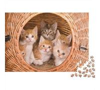 Cute Little Kitty 1000 Pieces Adult Jigsaw Puzzles Cat Jigsaws Challenging Game Family Challenging Educational Challenge Home Decoration for Adults Gifts Ideas 1000pcs (75x50cm)