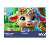 Cute Little Lamb Jigsaw Puzzles for Adults Impossible And Difficult Challenge 1000 Pieces Cute Little Lamb Challenging Puzzle Games Educational Games There Are Letters on The Back 38x26cm/1000pcs
