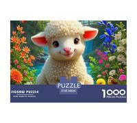 Cute Little Lamb Jigsaw Puzzles Kid Age 12 Years Up Impossible And Difficult Challenge 1000 Pieces Cute Little Lamb Challenging Puzzle Games Educational Games There Are Letters on The Back 38x26cm/100