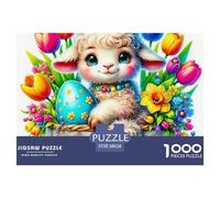Cute Little Lamb Jigsaws for Adults Impossible And Difficult Challenge 1000 Piece Cute Little Lamb Challenging Puzzle Games Educational Games There Are Letters on The Back 38x26cm/1000pcs
