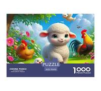 Cute Little Lamb Jigsaws for Adults Impossible And Difficult Challenge 1000 Pieces Cute Little Lamb Challenging Puzzle Games Puzzle Games There Are Letters on The Back 70x50cm/1000pcs