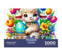 Cute Little Lamb Jigsaws Kid Age 12 Years Up Impossible And Difficult Challenge 1000 Piece Cute Little Lamb Challenging Puzzle Games Educational Games There Are Letters on The Back 70x50cm/1000pcs