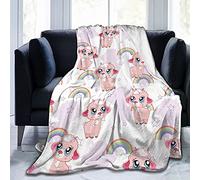 Cute Little Lamb Rainbow Flannel Fleece Throw Blankets,Soft Warm Blankets Bedspread/Bed Cover/Bed Sheets 150x125cm
