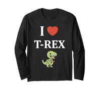Cute little minimalist tyrannosaurus dinosaur i love t-rex Long Sleeve T-Shirt