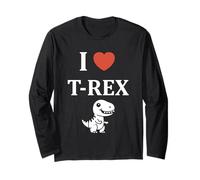 Cute little minimalist tyrannosaurus dinosaur i love t-rex Long Sleeve T-Shirt