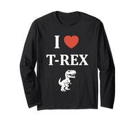 Cute little minimalist tyrannosaurus dinosaur i love t-rex Long Sleeve T-Shirt