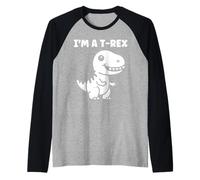 Cute Little Minimalist Tyrannosaurus Dinosaur I'm a t-rex Raglan Baseball Tee