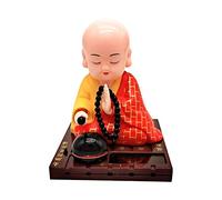 Cute Little Monk Statue - Little Buddha Monk Statue, Solar Head Shaking Buddha Monk Figurine Monk Statue Car Dashboard Ornament Shaking Head Toy
