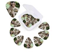 Cute Little Monkeys Print Guitar Pick 12 Pack With Guitar Pick Case Guitar Plectrums Pick 0.46mm 0.96mm 0.71mm Guitar Accessories For Bass Electric Acoustic Guitars Ukulele