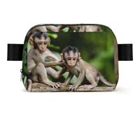 Cute Little Monkeys Print Square Bumbag Fanny Pack for Men Women Adjustable Belt Bag Waterproof Cross Body Bag Chest Bag