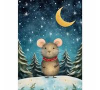 Cute Little Mouse Christmas Card - Large A5
