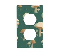 (Cute little mushrooms) 1 Gang Duplex Wall Plate Outlet Cover Decorative Switch Plate Receptacle Cover for Bathroom Bedroom Living Room