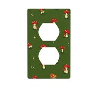 (Cute little mushrooms) 1 Gang Duplex Wall Plate Outlet Cover Decorative Switch Plate Receptacle Cover for Bathroom Bedroom Living Room