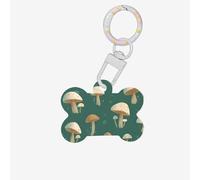(Cute Little Mushrooms) Bone Shaped Acrylic Pet ID Tag Lightweight Dog Tag Cute Printed Cat Necklace Decoration