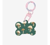 (Cute Little Mushrooms) Bone Shaped Acrylic Pet ID Tag Lightweight Dog Tag Cute Printed Cat Necklace Decoration