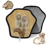 Cute Little Owl Pet Hair Removal Glove for Cat Dog Owl Print Reusable Electrostatic Pet Hair Gloves Brush Tool for Couch Clothing Carpet Furniture Car Seat 2 Pack