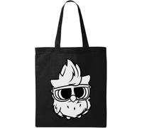 Cute Little Owl Smart Glasses Art Natural Ecological Cotton Tote Bag Black