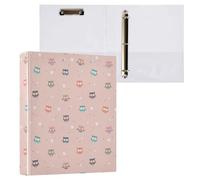 Cute Little Owls Hearts 3 D-Ring Binder A4 1 Pack with 200 Sheet for Kids School Supplies Women Men Office