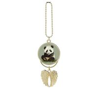 Cute Little Panda Car Hanging Ornament Rear View Mirror Pendant Lucky Presents Hanging Ornament Funny Car Pendant for Office Auto Home Decoration Golden-style