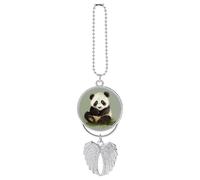 Cute Little Panda Car Hanging Ornament Rear View Mirror Pendant Lucky Presents Hanging Ornament Funny Car Pendant for Office Auto Home Decoration, One size, Zinc