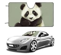 Cute Little Panda Car Windshield Sun Shade Keep Car Interior Cool 55"x30" Folding Front Window Sun Shade, Heat Shield for SUV, Truck, Blocks UV