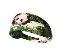 Cute Little Panda Print Elastic Exercise Headband â€“ Breathable, and Comfortable for Sports, Yoga, Cycling, and More
