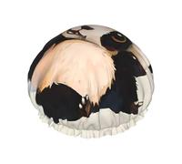 Cute Little Panda Print Shower Cap – Reusable, Double Layer, with Elastic Band – Perfect for Home, Spa, Hotel, and Travel