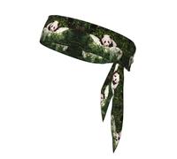 Cute Little Panda Print Sports Head Tie Bandanas â€“ Comfortable Athletic Sweatbands for Running, Yoga, Cycling, and More