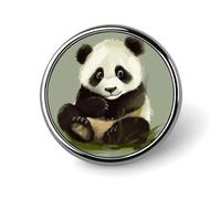 Cute Little Panda Round Badge Cute Enamel Lapel Pin Brooches Button Pin Personalized Clothing Decoration Unisex Badge Holder Hats Bags Shirts Decor
