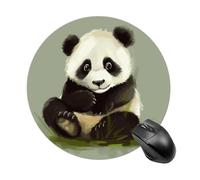 Cute Little Panda Round Mouse Pad Smooth Glide Gaming Mousepad Extra Density Portable Comfortable Mouse Mat for Desk, Home, Office 7.8x7.8 Inches