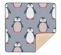 Cute Little Penguin Cartoon Prints Baby Play Mat for Floor, 50x50 inch Playpen Mat,Thicken Soft Non-Slip Tummy Time Mat for Toddlers and Infants