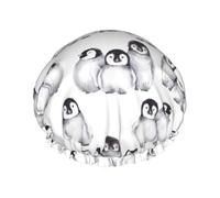Cute Little Penguin In Winter,Shower Cap Nightcap Double Layer Waterproof Elastic Bath Cap Reusable Hair Cap