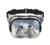 Cute little penguin Pattern trendy fashionable waist bag, unisex travel sports messenger bag