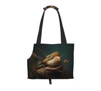 Cute Little Perching Bird Printed Portable Foldable pet Shoulder Bag, Suitable for Carrying Small Pets