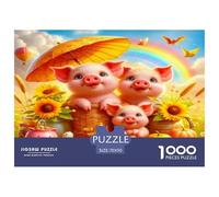 Cute Little Pig 1000 Pieces Jigsaws for Adults Art Colorful DIY Craft Beautiful Home Decoration Uncover The Puzzle 70x50cm/1000pcs