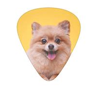 Cute Little Pomeranian Guitar Picks 12 Pcs Classical Triangle Guitar Plectrums Includes Thin, Medium & Heavy Gauges 3 Sizes for Bass Electric Acoustic Guitars Ukulele with Organizer Storage Box