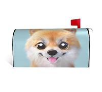 Cute Little Pomeranian Print Mailbox Cover Waterproof Post Box Cover Magnetic Post Letter Box Covers For Courtyard Garden Yard Fence Decor21x18 In