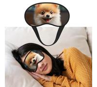 Cute Little Pomeranian Sleep Mask for Side Sleeper Blackout Eye Masks for Women Men Blindfold Mask Side Sleeper Eye Cover for Sleeping Nap Blackout Eye Shade Cover for Travel