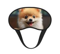 Cute Little Pomeranian Sleep Mask for Women Men Soft Travel Eye Mask with Adjustable Straps Sleeping Eye Shade Cover for Travel Yoga Nap Sleeping