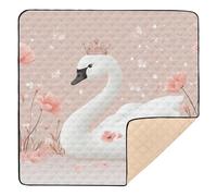 Cute Little Princess Swan Flower Bouquet Large Non-Slip Baby Gym & Activity Mat for Floor 1-Piecing Baby Kick Crawling Mat for Babies Infants Toddlers, 50'' x 50''