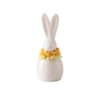 Cute Little Rabbit Figurines, Easter Ceramic Decorations, Home And Desktop Holiday Decor Ceramic Crafts, Tiered Tray Decor, Cute Bunny Ornament Gift for Easter, Housewarming, Birthday (Yellow1)