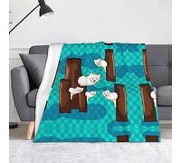 Cute Little Raccoon Flannel Blanket Throw - Bedding Decor/Soft Cozy Lightweight Blanket for Sofa, Bed, Office 60" x 50"