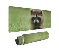Cute Little Raccoon Print Large Mouse Pad Non-Slip Desk Pad Protector Computer Keyboard Pad for Office Home 80 * 30 cm